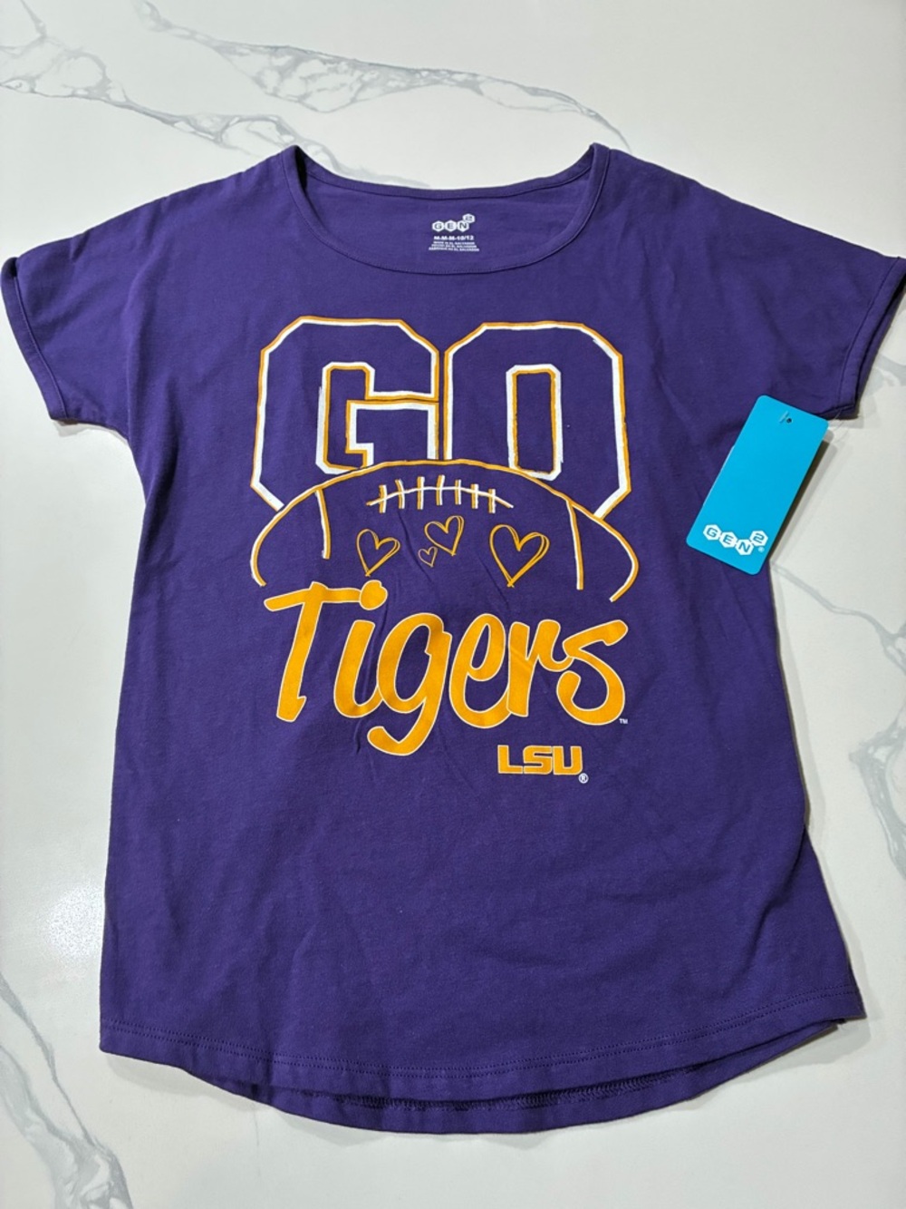 LSU, Louisiana State University Tigers Girls Shirt (Medium 10-12) Retail For $26